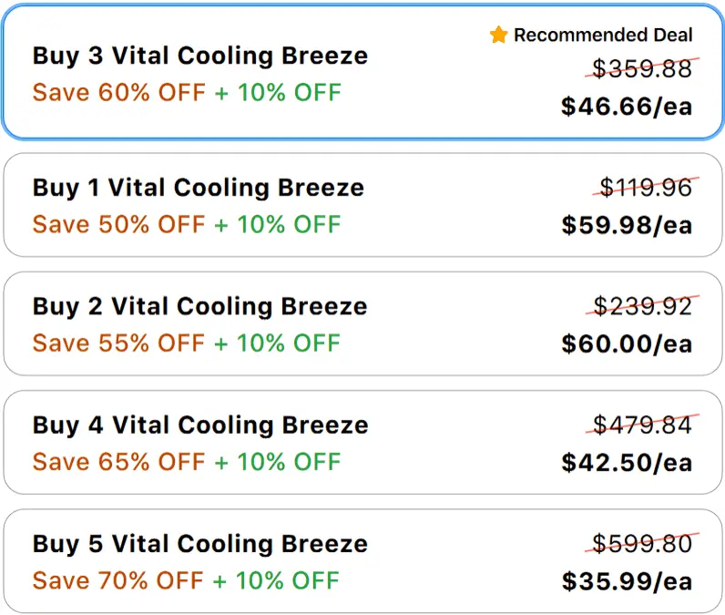 Vital Cooling Breeze Price